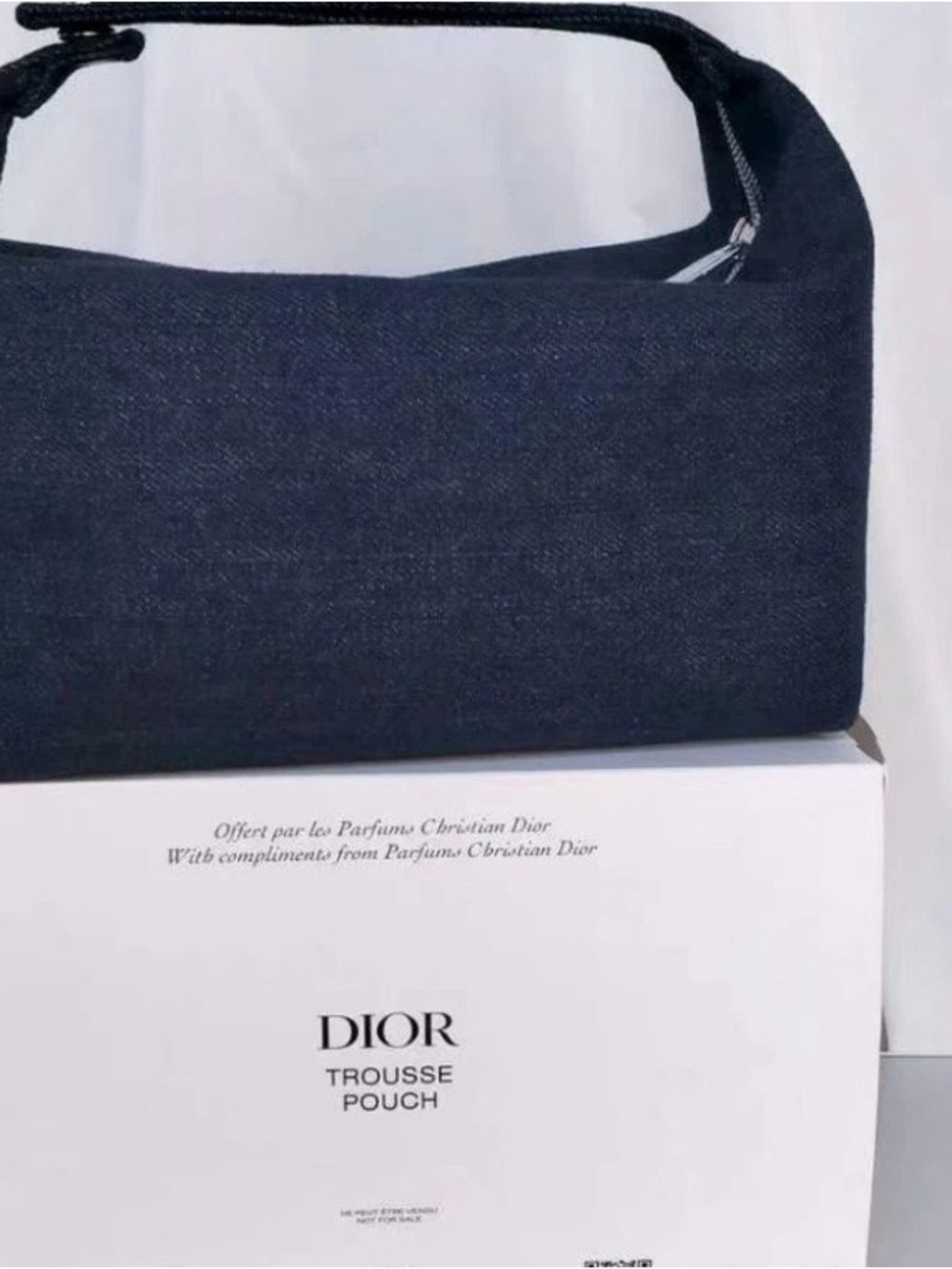 GWP!!Dior Black Denim Shoulder Bag with Silver Logo - Picture 3 of 4